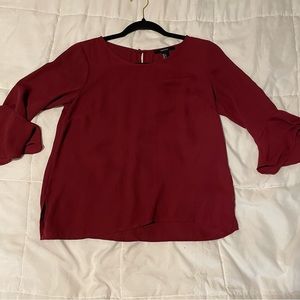 Maroon/dark red semi cropped blouse